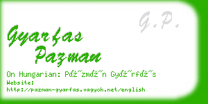 gyarfas pazman business card